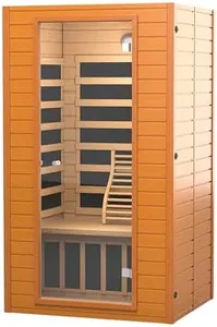 RESTISLAND Infrared Sauna Room for Home, Near Zero EMF Wooden 2 Person Indoor Infrared Sauna at Home with Bluetooth, LCD Control Panel, Chromo Therapy Light