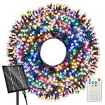 Outdoor Christmas Lights,166ft 500 LED Solar String Lights,19 Modes Solar Christmas Lights Outdoor Waterproof for Fence, Holiday, Christmas Tree, Party,Christma Decoration(Colorful)