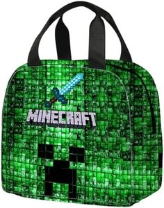 Minnecraft Bolsa de Aalmuerzo Bolsa Térmica Porta Alimentos Bolsa Nevera Portatil Bolsas De Almuerzo De Picnic Para Niños, Niñas, Trabajo, Escuela y Viajes