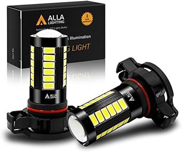 Alla Lighting 2504 PSX24W LED Fog Light Bulbs 2800lm Xtreme Super Bright 5730 33-SMD LED PSX24W Bulb 12276 2504 PSX24W LED Fog Lights for Cars SUVS Vans - 6000K Xenon White