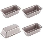 CHEFMADE Mini Loaf Pan Set, 5.5-Inch 4Pcs Non-Stick Rectangle Bread and Meat Bakeware for Oven and Instant Pot Baking (Champagne Gold)