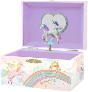 Musical Unicorn Jewellery Box for Girls - Kids Music Box with Spinning Unicorn, Unicorn Birthday Gifts for Little Girls, Jewellery Boxes, 15.2 x 11.8 x 8.9 cm - Ages 3-10