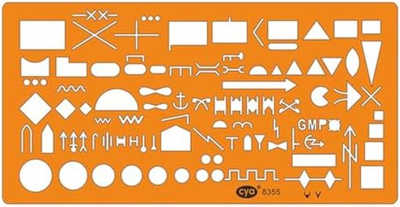 CYA 8355 Military Map Marking Template Stencil, 210x95mm, Transparent Orange, 150+ APP-6A Unit Icons for NATO Army Drawing and Drafting on Tactical Map