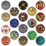 Ornaments Christmas Decor for Tree Handmade Paper Mache Balls Set of 18