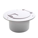 Power Cord Hatch Cover, MoreChioce 5-1/2" Electric Power Cord Cable Hatch Round Cover White Power Cord Storage Hatch for Trailer Motorhome Camper RV