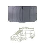 VanEssential Insulated Stealth Blackout FRONT WINDSHIELD Cover Designed for RAM Promaster Van Years 2014 to Current Model - Charcoal Gray