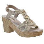 IVACHY Womens Shoes Summer Braided Strappy Beaded Espadrille Wedge Heels Sandals cushioning