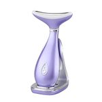 Lily Neck Face Massager, Skin Rejuvenation Beauty Massager, 3-in-1 at-Home Facial Spa Tool, Lifting, Toning and Tightening for a Radiant Appearance (Violet)
