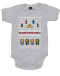 Brand88 Hyrule Christmas, Baby Grow - Heather Grey 6-12 Months