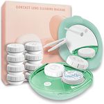 Contact Lens Cleaner, Portable Ultrasonic Contact Lens Cleaning Machine with USB Charger and Solution Soak Case Kit for Soft Lens, Colored Contact Lens, Hard Lens, RGP Lens and OK Lens (Green)