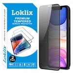 Loklix Privacy Tempered Glass Screen Protector Compatible for iPhone 11/XR Screen Guard with Edge to Edge Coverage and Easy Installation Kit