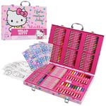 Hello Kitty Art Set for Kids with 137 Pieces, Drawing and Colouring Art Supplies in Carry Case - Kawaii Gifts for Girls