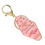 GOWYNBOS Taylor Merch Keychain Backpack Accessories- Song Inspired, Motel Keychain, Alloy Fashionable & Durable, Funny Music Lyrics Gifts for Friend Fans, Pink, Gold-pink, 3*1.6 in