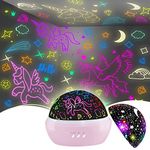 Night Light Kids,Star Night Light Projector 2 in 1 Unicorn Toys for Girls 3-8 Year Old Boys, Glow in the Dark Stars Unicorn Lamp&Lights,Kids Girls Room Decor Christmas Birthday Gifts for 2-9 Year Old