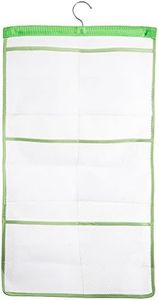 (Green-single Hook) - ALYER 6 Storage Pockets Hanging Mesh Shower Caddy,Space Saving Bathroom Accessories and Quick Dry Bath Organiser, Green-Single Hook