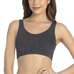 Amante Double Layered Cups Non-Wired Full Coverage Seamless Superior Cotton Fabric All Day Lounge Cami Bra - BRA78801 (Grey) (L)