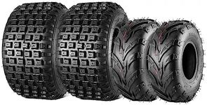 MaxAuto ATV Tires 145/70-6& 16x8.00-7 Tire, 145 70-6 Mini Bike Tires, 16x8-7 Go-Kart Knobby Tires, Tubeless, 4 Pack in 2 Packages