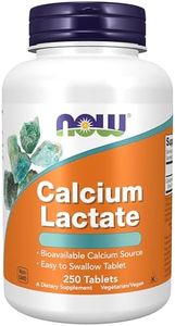 Now Foods, Calcium Lactate (Lactate de Calcium), Hautement Dosé, 250 Comprimés végétaliens, Testé en Laboratoire, Sans Gluten, Végétarien, Sans Soja, Sans OGM