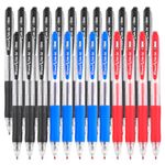 Gel pens Fine Point Smooth Writing Pens Retractable Gel Ink Rollerball Pen for Teachers Exam School Supply Note Taking Office Class Drawing Art 0.5mm tip with Grips 15 Black pens 5blue pens 4red pens