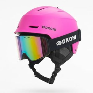 DKONI Ski Helmet with Goggles, Snowboard Helmet for Men & Women, Three-Stage Adjustable Ventilation System, Adjustable Fit, Durable PC Shell, Protective EPS Foam, Snow Sports Helmet for Adults, Youth