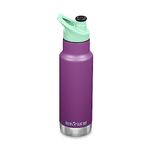 Klean Kanteen Insulated Children's Water Bottle, Stainless Steel, 355 ml, New Sport Cap, Classic Narrow, New Slim Shape, Colour: Sparkling Grape