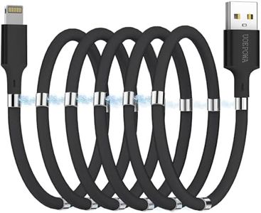 UOEPOWA 1.8M/5.9ft Magnetic Charging Cable, Portable Organized Fast Charging, Super Magnetic Absorption, Tangle-Free Cable USB Cable Cord, Compatible with Iphone15 14 13 12 11 Pro Max Xr Xs (Black)