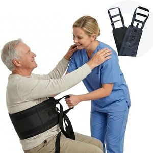 NurtureCare Transfer Sling, Upgraded with Metal Buckle, 6 Reinforced Straps with Hand Grips, Lift & Standing Aid for Caregivers, Elderly & Disabled, Transfer Belt for Home Use (Black, Large)