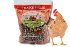 LITTLE FARMER PRODUCTS SCRATCHERCISE Premium Chicken Poultry Free-Range Scratch Treat Mix | Wheat, Milo, Peas, Sunflower, Safflower, Flax, Mealworms (5 lbs)