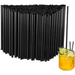 100Pcs Thick Reusable Hard Plastic Straws-21cm for All Drinks, Reusable Party Drinking Straws for Smoothies,Cocktails,Hot Drinks,Black