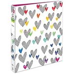 AVERY + Amy Tangerine Designer Collection Binder, 1” Round Rings, 175 Sheet Capacity, Hearts, (72042), 1" Binder