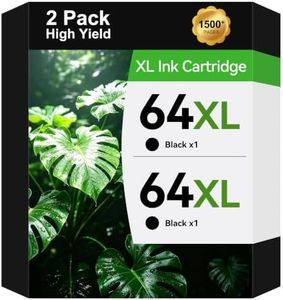 64 Black Ink Cartridges for HP Printers 7855 Replacement for HP Ink 64 64XL