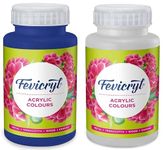 Pidilite Fevicryl Acrylic Painting Color (White, 500ml) Fevicryl Acrylic Colour (Ultramarine, 500 ml)