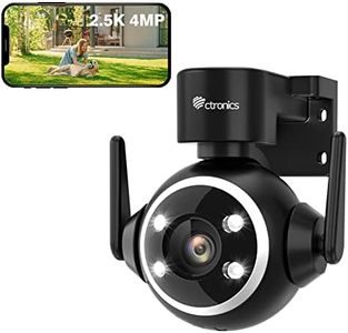 Ctronics 2.5K 4MP Outdoor Surveillance Camera WiFi 2.4/5GHz, PTZ WiFi IP Camera Outdoor with Automatic Tracking Person Detection Coloured Night Vision 355°/90° Swivelling Two-Way Audio