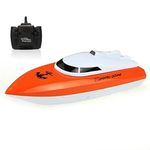 SZJJX RC Boat, Remote Control Boats for Lake/Pool/Pond, 2.4 GHz High Speed Mini Boats, Outdoor Adventure Electric RC Racing Boats for Adults & Kids-Orange