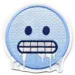 Freezing Cold Icy Emoji Iron On Embroidered Patch