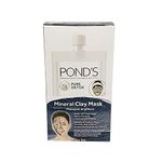 Pond's Pure Detox Mineral Charcoal Clay Mask with 100% Natural Moroccan Clay, 0.28 oz (6 Sachets)