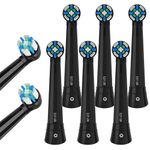 8 Pack Replacement Toothbrush Heads Compatible with Oral B IO 10/9/8/7/6/5/4/3,Brush Heads Compatible with Oral b i0 Series Electric Toothbrush （Black）