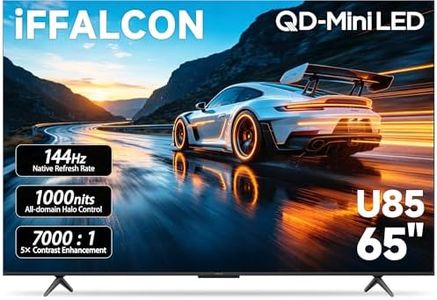 iFFALCON 65-Inch Class U85 Series QD-Mini LED 4K UHD Google Smart TV - QLED, HDR 1000 nits, 7000:1 Contrast, 144Hz Game Mode Pro, 288Hz DLG, Dolby Vision IQ, Dolby Atmos, Slim Unibody (65U85, 2025)
