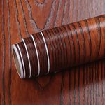 Livelynine 15.8X394" Mahogany Red Wood Wallpaper for Kitchen Table Cherry Wood Contact Paper for Cabinets Desk Peel and Stick Countertops Waterproof Cabinet Covering Counter Top Vinyl Wrap Sticker