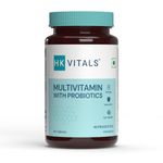 HealthKart HK Vitals Multivitamin with Probiotics (60 Tablets) | For Men and Women | Vitamin C, Vitamin B, Vitamin D, & Zinc, Supports Immunity and Gut Health