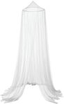 OctoRose Round Hoop Bed Canopy Mosquito Insect Netting | Fits Twin, Queen, and King Beds | Hanging Princess Canopy Bed Curtain 60x250x1200CM (White)