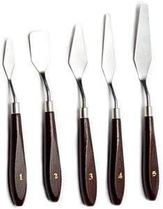 Artist Painting Knives Set - 5 Pieces Painting Knives Stainless Steel Spatula Palette Knife Oil Painting Accessories Color Mixing Set for Oil, Canvas, Acrylic
