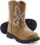 Canyon Trails Premium Kids Cowboy Boots - Comfort Fit, Breathable Cowboy Boots for Boys & Girls, Rounded Toe Style - Durable & Stylish Western Wear, Faux Leather Cowboy Boots for Kids (Brown)