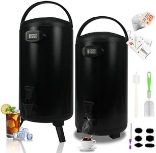 Insulated Beverage Dispenser 3 Gallon, Hot Drink Dispenser with 304 Stainless Steel Interior, Hot Water Dispenser for Parties, Hot Water Urn with Stand for Coffee Chocolate Tea Milk, 2 Pc,Black,NEW