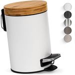 Kazai. 3L Designer Bathroom Bin | Superior Bamboo | Soft Closing | Anti-Finger | White