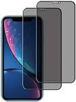 JESOHO Privacy Screen Protector for iPhone 11 and iPhone XR 6.1-Inch, Anti Spy Tempered Glass Film (2 Pack)