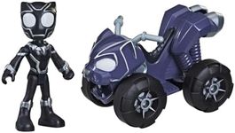 MARVEL - Spidey and His Amazing Friends - Black Panther And Panther Patroller - 4inch Figure and Vehicle - Inspired By Spiderman Show - Action Figure - Toys for Kids - Boys and Girls - F1943 - Ages 3+