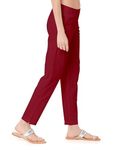 Women's Cotton Stretchable Pants Light & Soft Fabric| Fit Relaxed PantsMaroon Pants for Girls| Trousers for Ladies| Women Pants