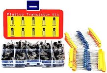 Transistors Assortment Kit with Resistor Pack, 210 PNP and NPN BJT Transistors with 250 1/4 W metal film Resistors - Bipolar Transistors 2N3904 2N3906 S8050 2N2907 S8550 2N2222 BC337 C1815 BC327 A1015