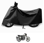 Auto Hub Bike Cover Compatible with RE Classic 350 with Mirror Pocket,Dustproof, Windproof, Belt Buckle, Super Classic 350 Bike Cover- Black - 1 Unit